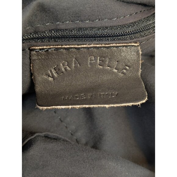 Vera Pelle Leather Purse Slouch Hobo Bag Made in Italy Brown 12” x 18” - Picture 9 of 13